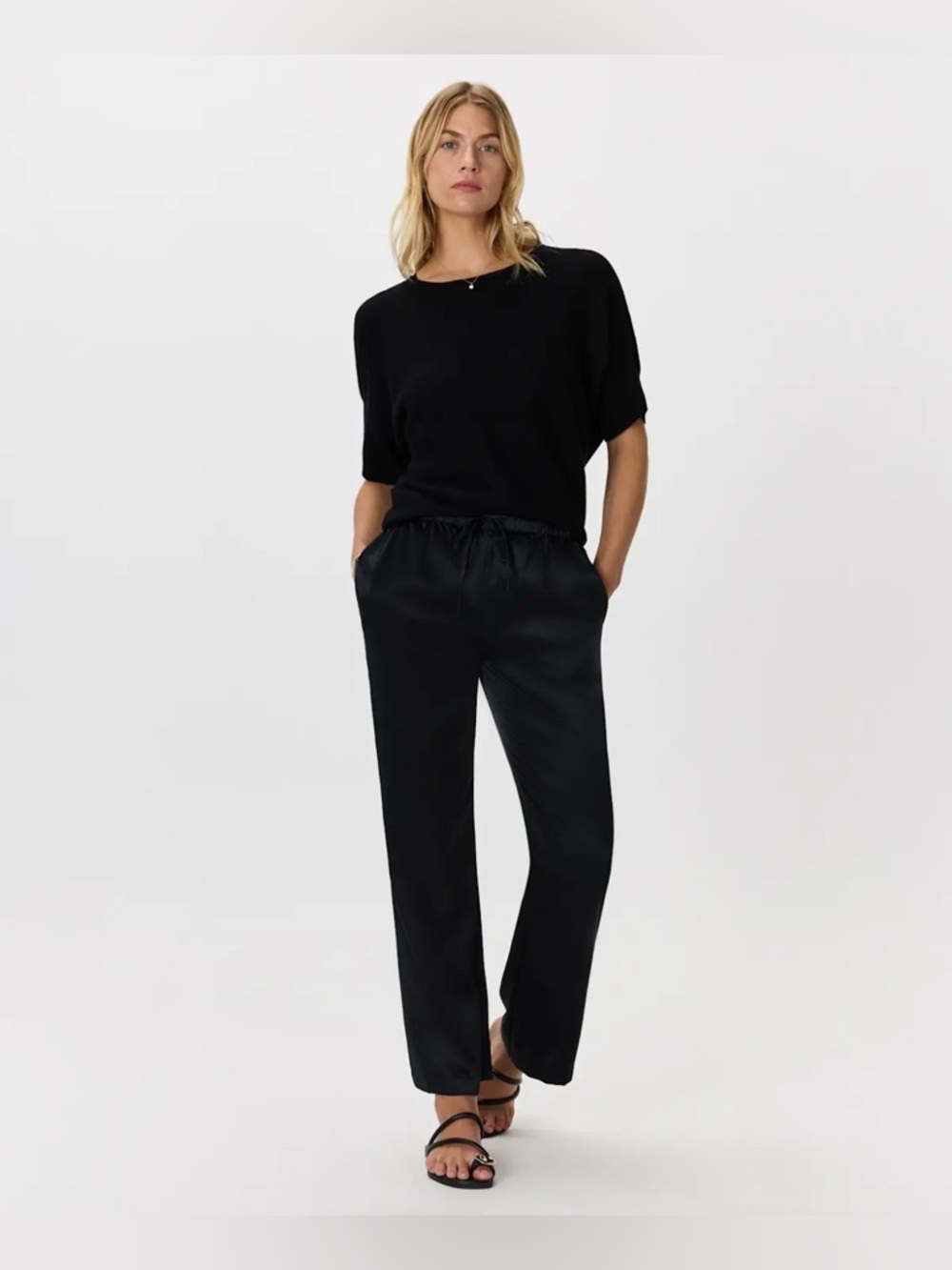 NWOT Quince Lightweight Cotton Cashmere Link-Stitch Dolman Sweater - Picture 2 of 9